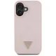 Guess Grained Hot Stamp Peony Triangle Logo MagSafe dėklas iPhone 16, rožinis