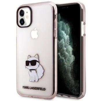 Karl Lagerfeld Ikonik Choupette dėklas iPhone 11 / XR, rožinis