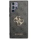 Guess 4G Big Metal Logo dėklas Samsung Galaxy S24 Ultra telefonui, juodas