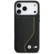 BMW dėklas iPhone 17 Pro Max telefonui M Carbon Line & Logo MagSafe, juodas/geltonas