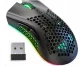 Belaidė kompiuterio pelė 2.4GHz su RGB apšvietimu, 1600 DPI, juoda