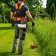 Reguliuojami dvigubi petnešos trimeriui ir krūmapjovei, oranžiniai