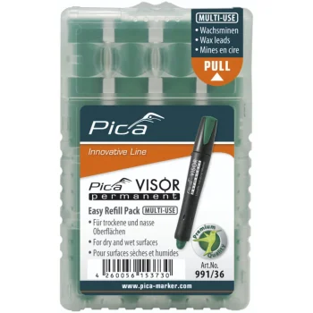 Pica VISOR permanent žymeklio papildymo šerdelės, 10 x 85 mm, žalios