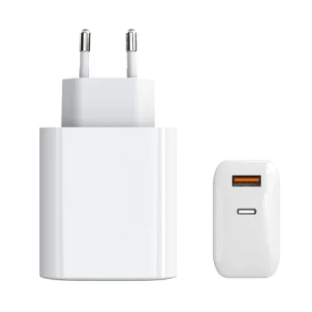 „Extra Digital“ 65W GaN įkroviklis USB-C ir USB-A, PPS, baltas