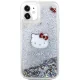 Hello Kitty dėklas iPhone 11 / XR telefonui Liquid Glitter Charms, sidabrinis