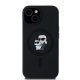 Karl Lagerfeld dėklas iPhone 15 / 14 Plus su MagSafe, Silicone Karl & Choupette, juodas