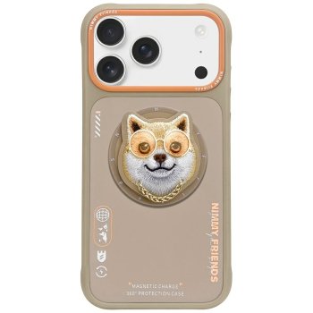 Nimmy Glasses Cool Dog MagSafe dėklas telefonui iPhone 17, smėlio spalvos
