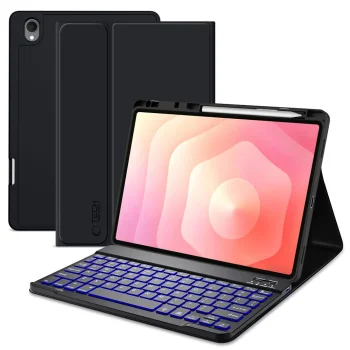 Tech-Protect SC Pen dėklas su Bluetooth klaviatūra, skirtas Galaxy Tab S12+ 12.4" X840 / X846B, juodas