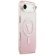 Apsauginis dėklas Guess IML Gradient Triangle Logo MagSafe skirtas iPhone Air, rožinis