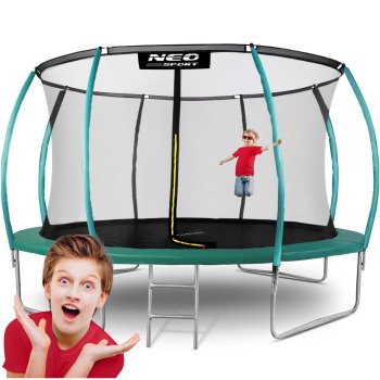 Neo-Sport NS-14C181 sodo batutas 435 cm (14ft) su vidiniu tinklu, žalias