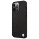 BMW Signature Logo Imprint MagSafe dėklas iPhone 14 Pro Max, juodas