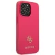Guess Saffiano 4G Small Metal Logo dėklas iPhone 13 / 13 Pro, rožinis