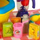 Kids Picnic Basket with Play Food, Fast Food Pizza and Burger