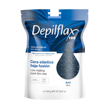 Depilflax 100 Low Melting Point Elastic Film Wax Pearl Azul 1000g