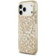 Guess Leopard Glitter MagSafe dėklas iPhone 17 Pro telefonui, rudas