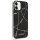 Guess iPhone 12 mini dėklas Gold Chain Collection, juodas