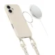 Tech-Protect MagNecklace dėklas iPhone 16 su virvele, smėlio spalvos