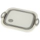 Collapsible Silicone Bowl / Cutting Board / Sink 4in1 5.5L, White/Grey