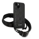 Karl Lagerfeld Monogram Plaque Logo dėklas su dirželiu iPhone 14 / 15 / 13, juodas