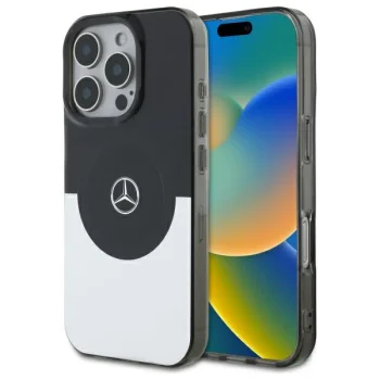 Mercedes dėklas iPhone 16 Pro su MagSafe Double Layer BiColor, sidabrinis