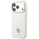 Guess Saffiano Small 4G & Classic Logo MagSafe dėklas iPhone 17 Pro Max / 18 Pro Max, smėlio spalvos