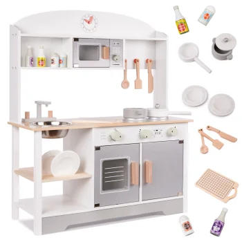 Case MODERN CLASSIC medinė žaislinė virtuvėlė su priedais, 71049