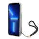 Guess dėklas iPhone 14 Pro Max telefonui su riešo juostele, mėlynas