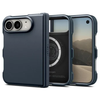 Spigen Tough Armor T MagSafe dėklas iPhone Duo, tamsiai mėlynas