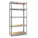 Humberg 4843 Metal Storage Shelving Unit 180x90x30 cm, Silver