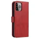 Atverčiamasis dėklas Samsung Galaxy S23+ Magnet Case su piniginės ir stovo funkcija, raudonas