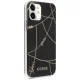 Guess iPhone 12 mini dėklas Gold Chain Collection, juodas