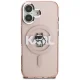 Karl Lagerfeld IML Choupette Sketch MagSafe dėklas iPhone 16, rožinis