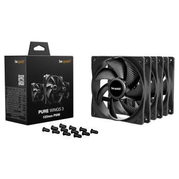 Be Quiet! Pure Wings 3 120mm PWM korpuso ventiliatoriai (3 vnt.), juodi