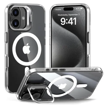 Tech-Protect MagStand MagSafe dėklas, skirtas iPhone 16 - Skaidrus