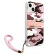Guess Camo Strap dėklas iPhone 13 mini rožinis