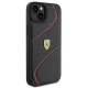 Ferrari Twist Metal Logo dėklas, skirtas iPhone 15 Plus, juodas