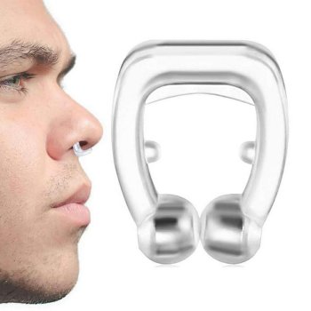 Magnetic anti-snoring nose clip transparent