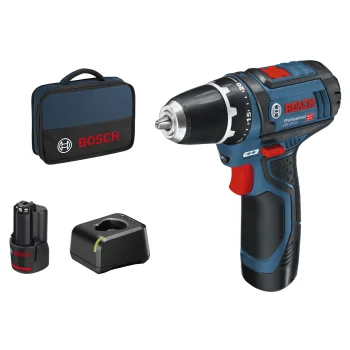 Akumuliatorinis gręžtuvas-suktuvas Bosch GSR 12V-15, 2x 2.0 Ah