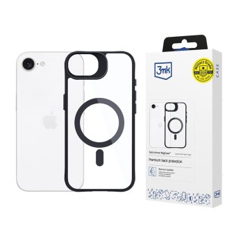 Dėklas 3mk Satin Armor MagCase skirtas Apple iPhone 16e / SE 4, skaidrus