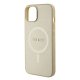 Apple iPhone 15 6.1\'\' Guess Saffiano MagSafe Case Cover (GUHMP15SPSAHMCB), Gold