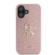 Guess iPhone 16 dėklas Fixed Glitter Big 4G, rožinis