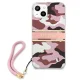 Guess Camo Strap dėklas iPhone 13 mini rožinis