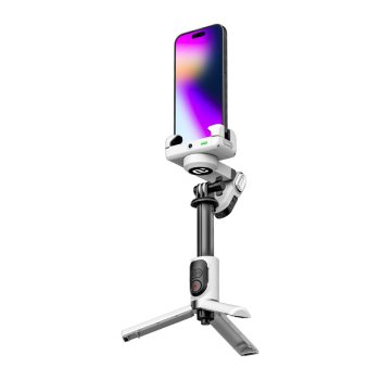 Aochuan Smart M1 Pro vaizdo stabilizatorius su RGB apšvietimu, baltas