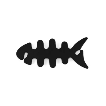 Fish-Shaped Headphone Cable Wrap Black