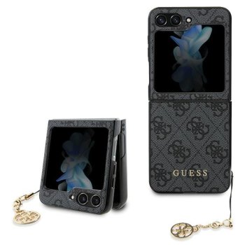 Guess 4G Charms dėklas Samsung Galaxy Z Flip 5 pilkas
