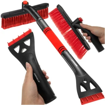 Iso Trade Xtrobb 24821 Telescopic Car Snow Brush and Ice Scraper, Black/Red