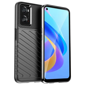 Thunder Case lankstus apsauginis dėklas Oppo A76 / Oppo A36 / Realme 9i, juodas
