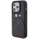 BMW dėklas iPhone 15 Pro telefonui Stamped Tricolor Stripe, juodas