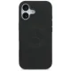 Mercedes dėklas iPhone 17 telefonui Leather Vintage Logo MagSafe, juodas