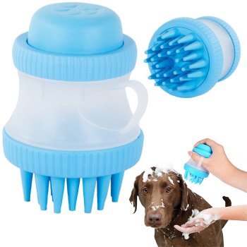 SILICONE PET BATHING BRUSH - GENTLE CLEANING DOG & CAT WASH TOOL